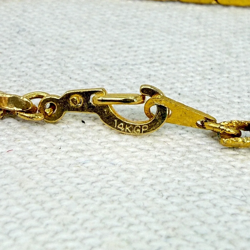 14K Gold Plated Bracelets Set of 2‎ Herringbone Snake Chain Style